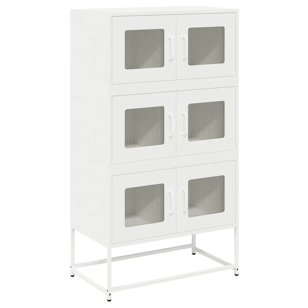 Credenza-Buffet-Armadio da cucina Bianca 68x39x123 cm in Acciaio 905861