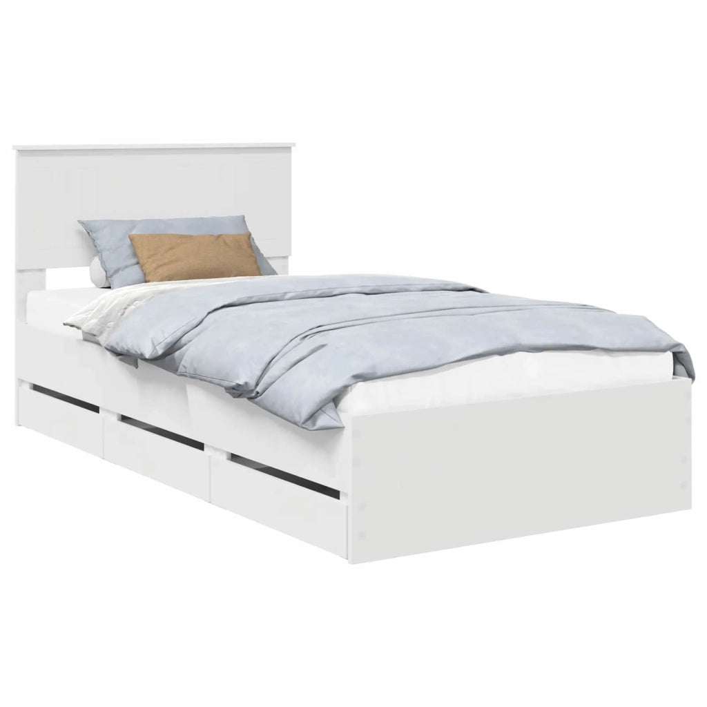 Struttura del letto-Giroletto-Rete del Letto Bianco 100 x 200 cm Legno Ingegnerizzato 511310