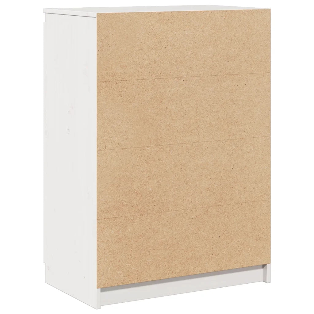 Credenza-Buffet-Armadio da cucina Bianca 60x36x84 cm in Legno Massello di Pino