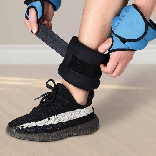 Set 2 Pesi Polsi e Caviglie 1,5 kg Allenamento Palestra Aerobica Fitness Nero