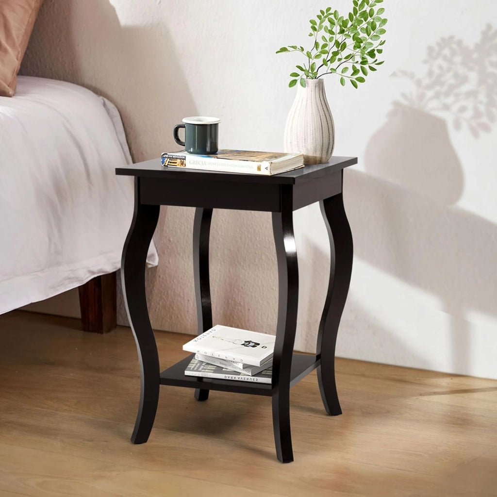 Set di 2 Comodini Camera da Letto, Comodini Piccoli in Legno, Tavolino Lato Moderno per Soggiorno, Marrone, 40 x 40 x 60 cm (L x P x A) (Marrone x 2)