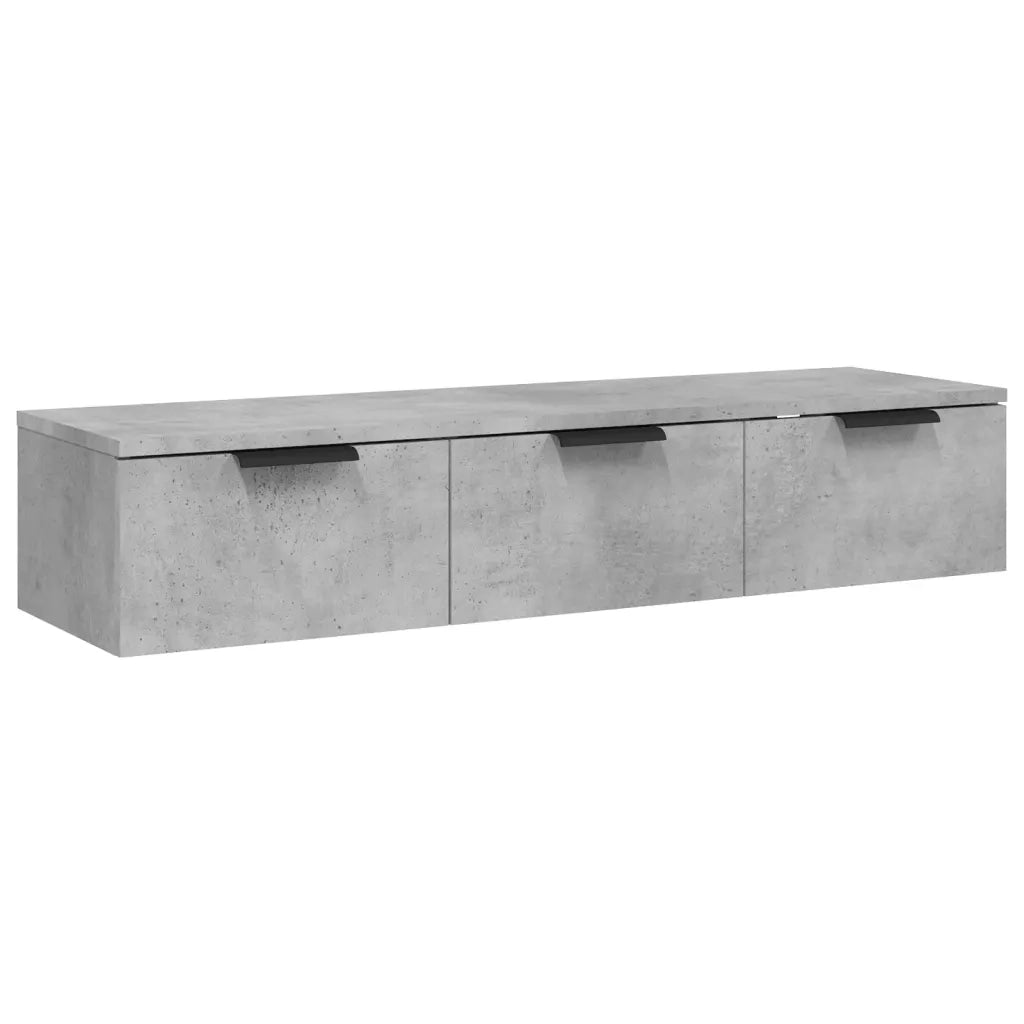 Armadietto a Muro | Mobile a Parete Grigio Cemento 102x30x20 cm Legno Multistrato