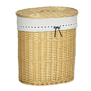 Cestino per biancheria in vimini con coperchio ¨C zephmum ¨C tessuto naturale