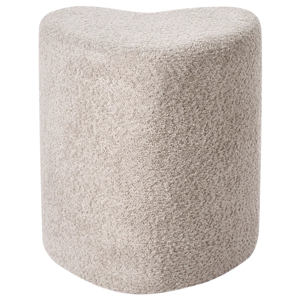 Pouf poggiapiedi imbottito a forma di cuore Pouf ottomano in ciniglia marrone chiaro camera da letto soggiorno