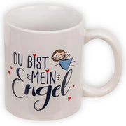 Angelo della mia vita - stile ceramico - versatile e ideale per uso quotidiano - 9 x 8 cm - 300 ml - bianco con disegno colorato - cura amorevole