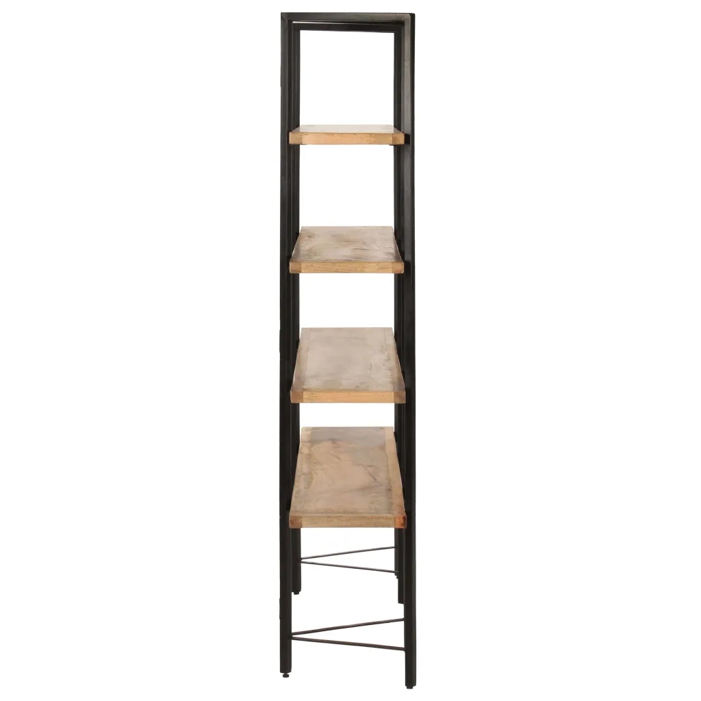 Libreria a 4 Livelli-Scaffale per Libri-Mobile di Stoccaggio 160x35x160 cm in Legno Massello di Mango
