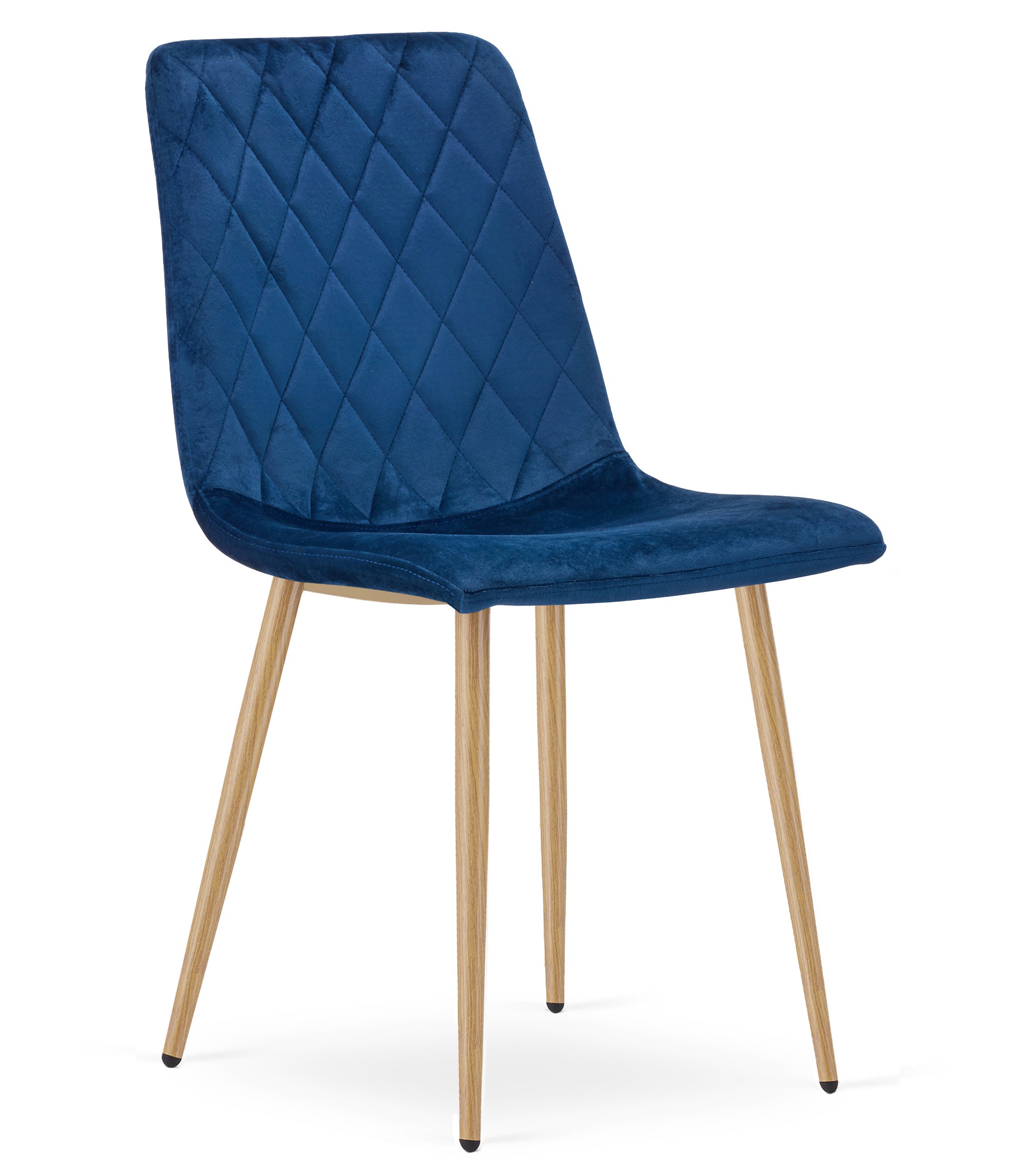 Sedia VALORA TURIN - Velluto blu navy con gambe color legno x 1