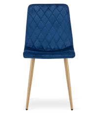 Sedia VALORA TURIN - Velluto blu navy con gambe color legno x 1