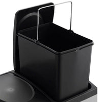 Pattumiera Raccolta Differenziata 30 LT Acciaio 2 Spazi Bidone Spazzatura Pedale