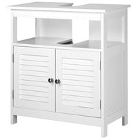 Mobile Mobiletto Armadietto Bagno Lavandino Lavabo Con Due Ante Legno Bianco
