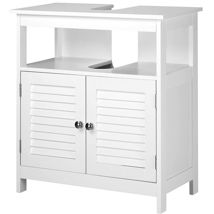 Mobile Mobiletto Armadietto Bagno Lavandino Lavabo Con Due Ante Legno Bianco