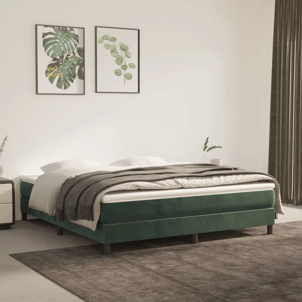 Materasso a Molle Insacchettate Rigidità Media Verde Scuro 160x200x20 cm in Velluto 347831