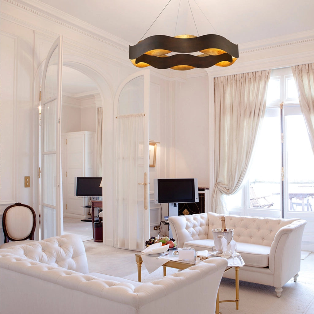 Lampada sospesa moderna tonda Ø85 bronzo oro LED 105W Vaughan