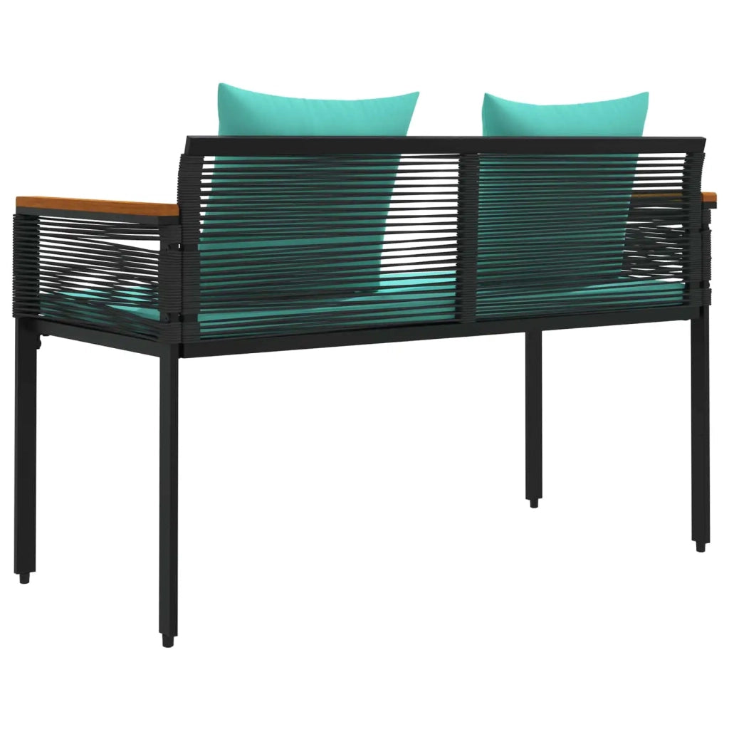 Panchina da esterno Nero e Turchese 117 x 54 x 74.5 cm 42025242