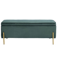 Cassapanca Pouf Contenitore Panca Sgabello Poggiapiedi in Tessuto Velluto Verde