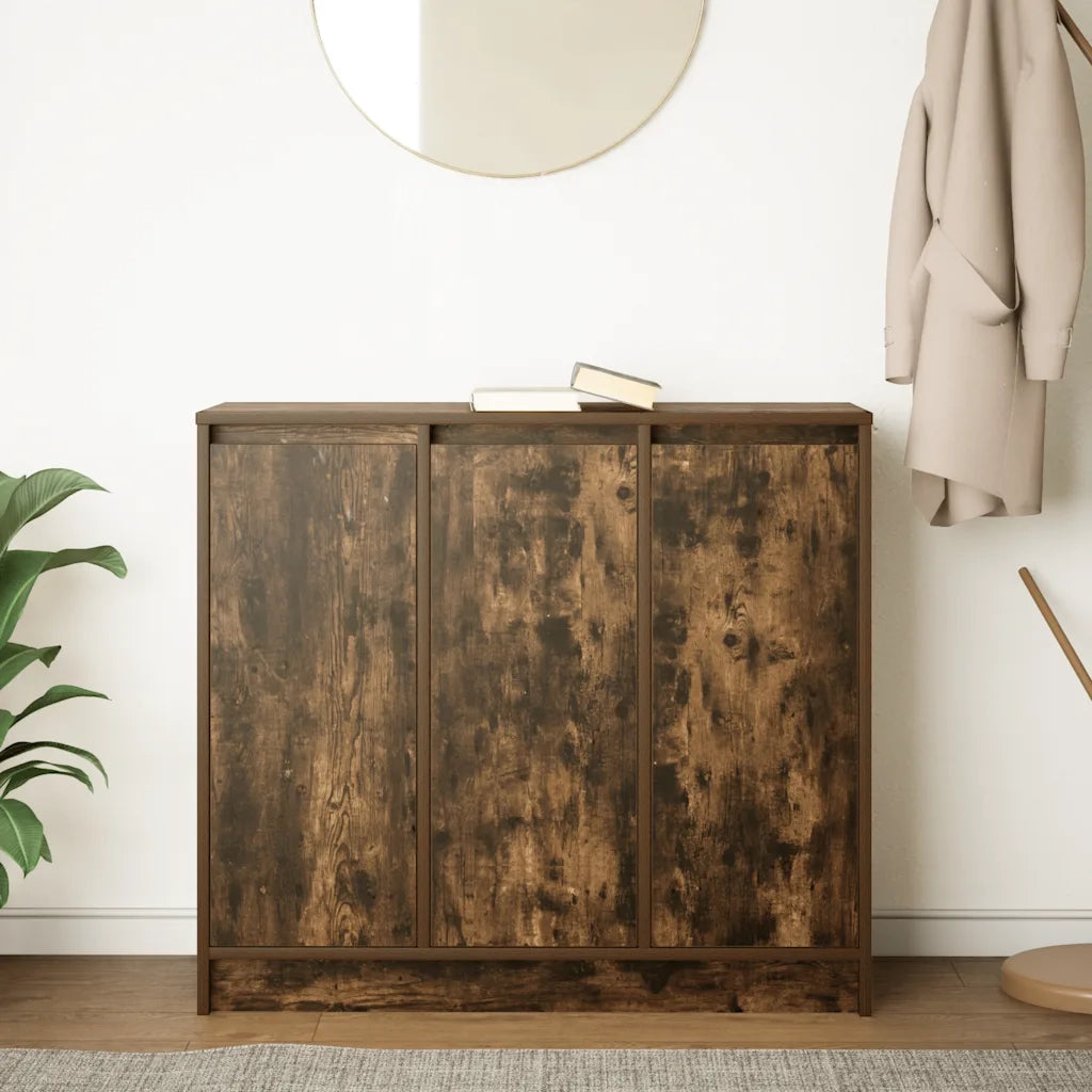 Credenza Rovere Fumo 85x34x76 cm in Legno Multistrato