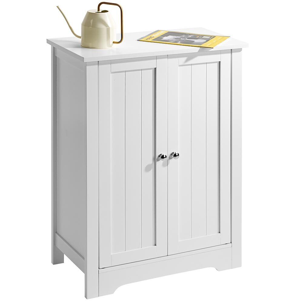 Mobiletto Armadietto Bagno 2 Ante Mobile Armadio in Legno MDF Bianco 60x30x80cm