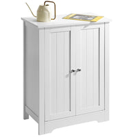 Mobiletto Armadietto Bagno 2 Ante Mobile Armadio in Legno MDF Bianco 60x30x80cm