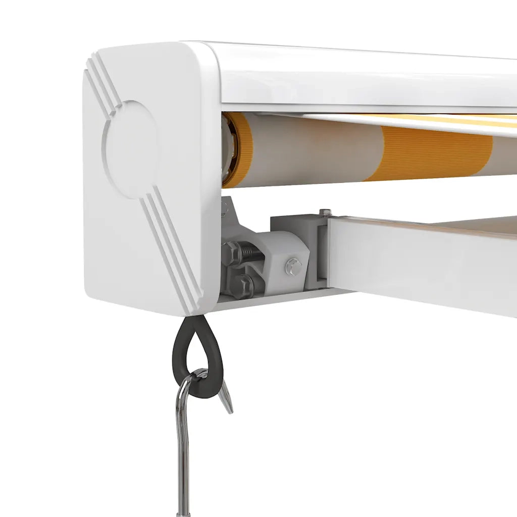 Tenda retrattile Giallo e Bianco con Struttura Bianca 4 × 3 m 3154533