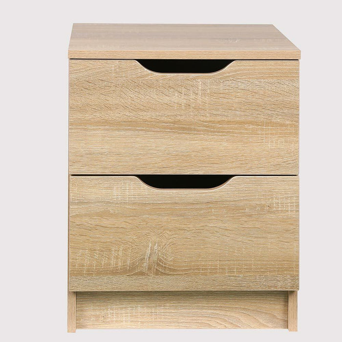 Comodino Mobiletto Cassettiera 2 Cassetti Design Moderno in legno MDF Rovere