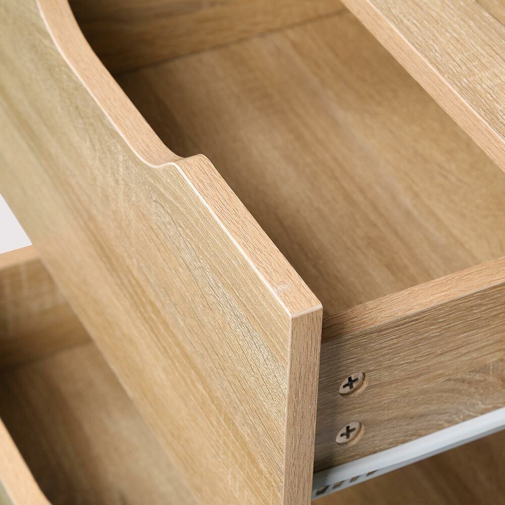 Comodino Mobiletto Cassettiera 2 Cassetti Design Moderno in legno MDF Rovere