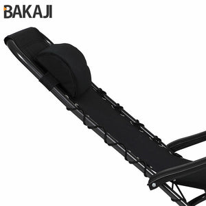 Sedia da Giardino Poltrona Relax Pieghevole Gravita Zero Acciaio Oxford Nero