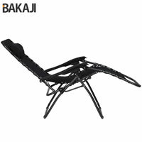 Sedia da Giardino Poltrona Relax Pieghevole Gravita Zero Acciaio Oxford Nero