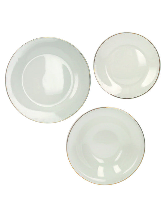 Servizio tavola 18 pz punto oro porcellana