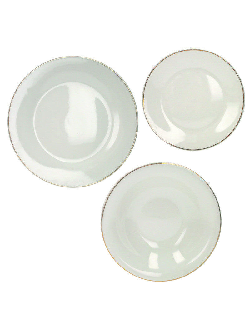 Servizio tavola 18 pz punto oro porcellana