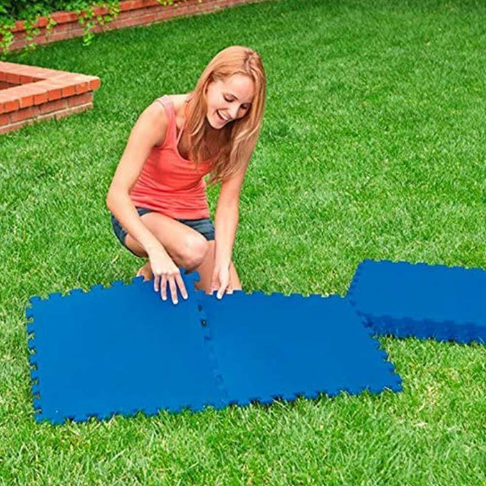 Tappeto Base PIscina Fuoriterra Tappetino Piastrelle Puzzle 8pz 50x50 cm 1,9mq