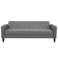 Divano Letto Clic Clac 3 Posti Tessuto Imbottito con Braccioli Grigio 204x85x81