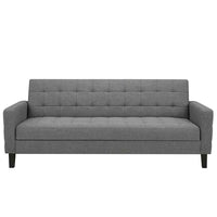 Divano Letto Clic Clac 3 Posti Tessuto Imbottito con Braccioli Grigio 204x85x81