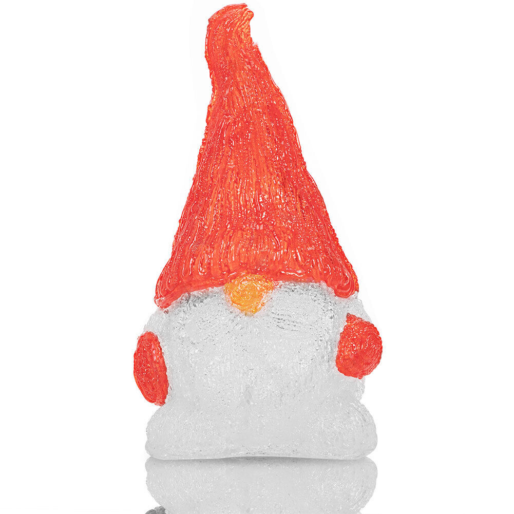 Gnomo Folletto Figura Acrilica Natalizia 24 LED Illuminazione Esterni ed Interni