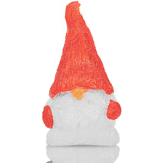 Gnomo Folletto Figura Acrilica Natalizia 24 LED Illuminazione Esterni ed Interni