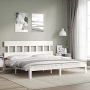 Giroletto senza Materasso Bianco 200x200 cm Legno Massello Pino 3193617