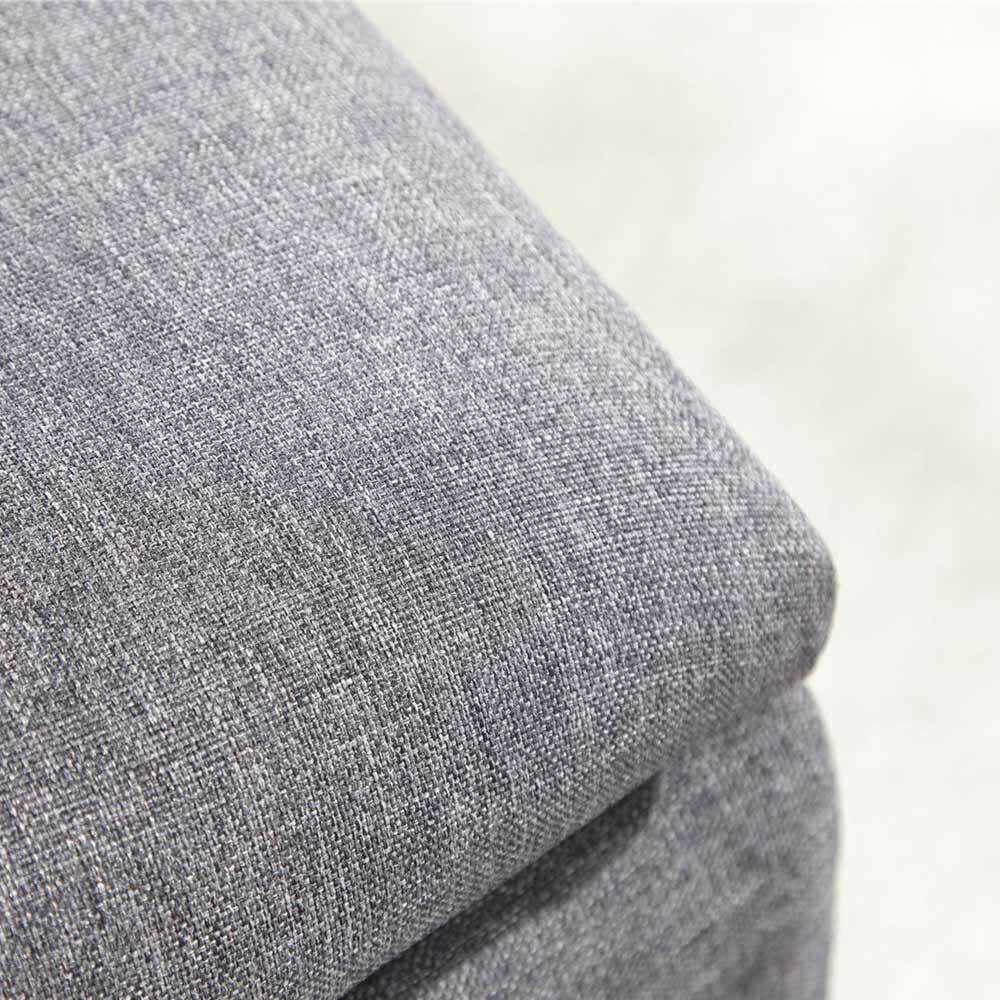 Cassapanca Pouf Contenitore Panca Sgabello Poggiapiedi in Tessuto Grigio Chiaro