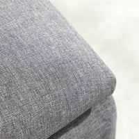 Cassapanca Pouf Contenitore Panca Sgabello Poggiapiedi in Tessuto Grigio Chiaro