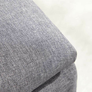 Cassapanca Pouf Contenitore Panca Sgabello Poggiapiedi in Tessuto Grigio Chiaro