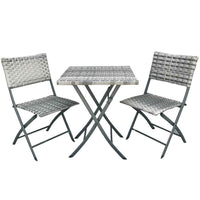 Set Pieghevole Tavole e Sedie Arredo Giardino Simil rattan x Esterno Polyrattan