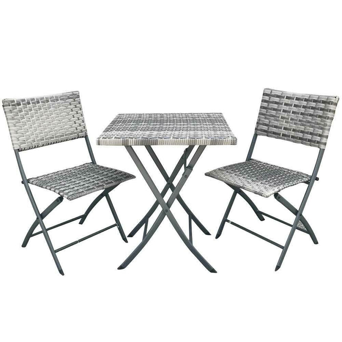 Set Pieghevole Tavole e Sedie Arredo Giardino Simil rattan x Esterno Polyrattan