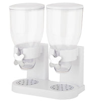 Dispenser Storage Doppio Contenitore Dosatore Distributore Cereali Pasta Bianco