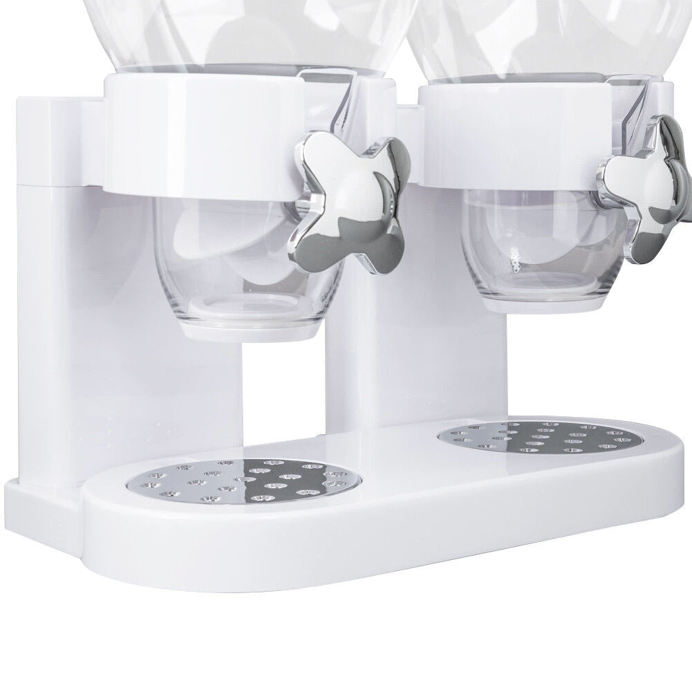 Dispenser Storage Doppio Contenitore Dosatore Distributore Cereali Pasta Bianco