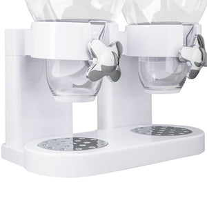 Dispenser Storage Doppio Contenitore Dosatore Distributore Cereali Pasta Bianco