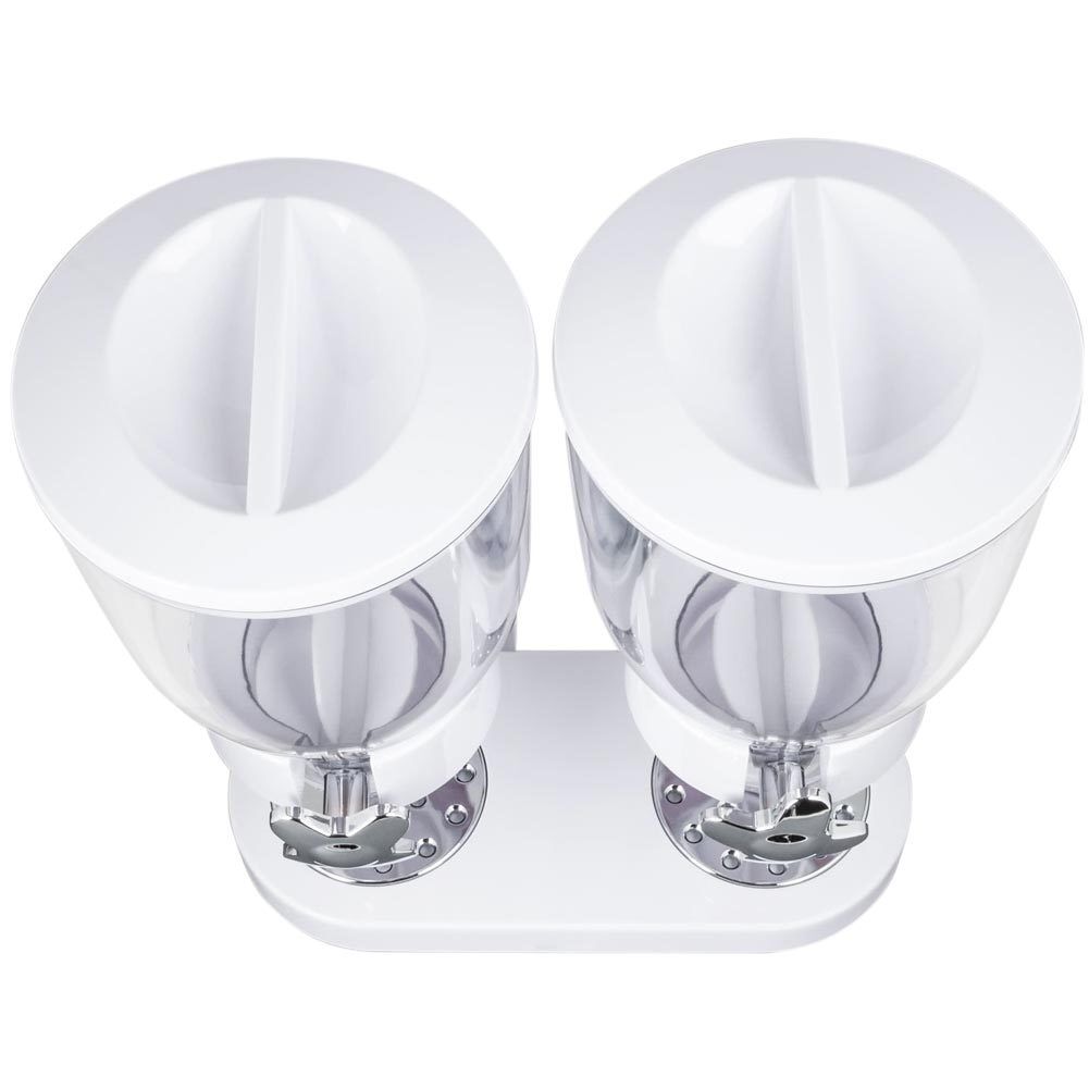 Dispenser Storage Doppio Contenitore Dosatore Distributore Cereali Pasta Bianco