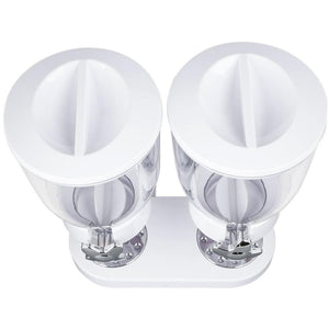 Dispenser Storage Doppio Contenitore Dosatore Distributore Cereali Pasta Bianco