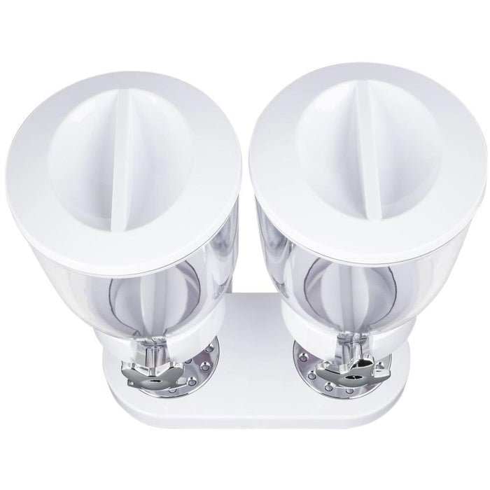 Dispenser Storage Doppio Contenitore Dosatore Distributore Cereali Pasta Bianco