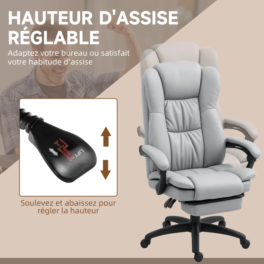 Sedia da ufficio massaggio con altezza regolabile, schienale inclinabile e telecomando ¨C Minimal ¨C grigio