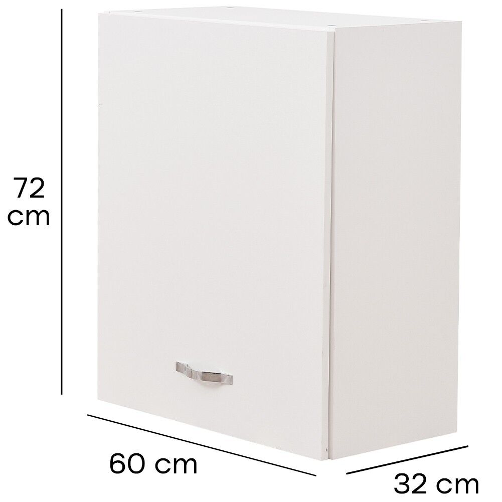 Pensile da Cucina Armadio Sospeso da Parete con Anta Singola Colore Bianco