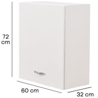 Pensile da Cucina Armadio Sospeso da Parete con Anta Singola Colore Bianco