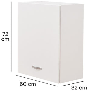 Pensile da Cucina Armadio Sospeso da Parete con Anta Singola Colore Bianco
